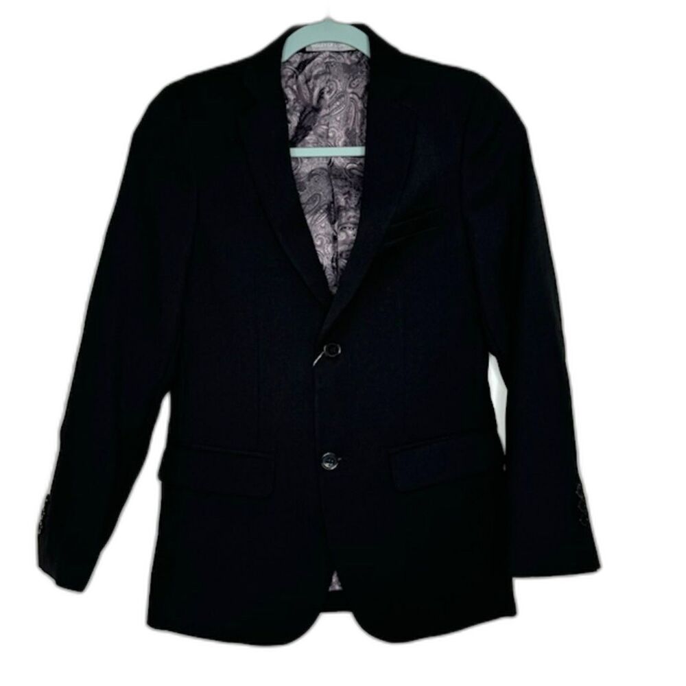 PAISLEY OF LONDON PHILLIP BLACK BLAZER JACKET BOYS SIZE 16 NWT HTF